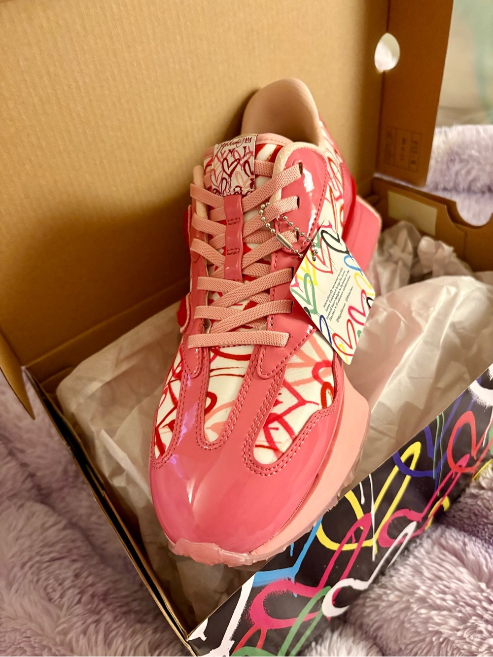 NWT Skechers  Pink & Red Graffiti Platform Sneakers